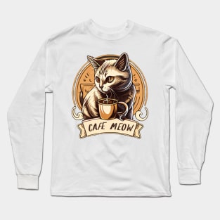 Cats and Coffee Cafe Miel Long Sleeve T-Shirt